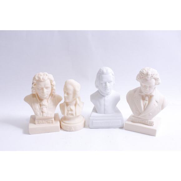 Collection of Composer Busts, Plastic and Porcelain, Liszt, Bach, Mozart - Picture 1 of 3